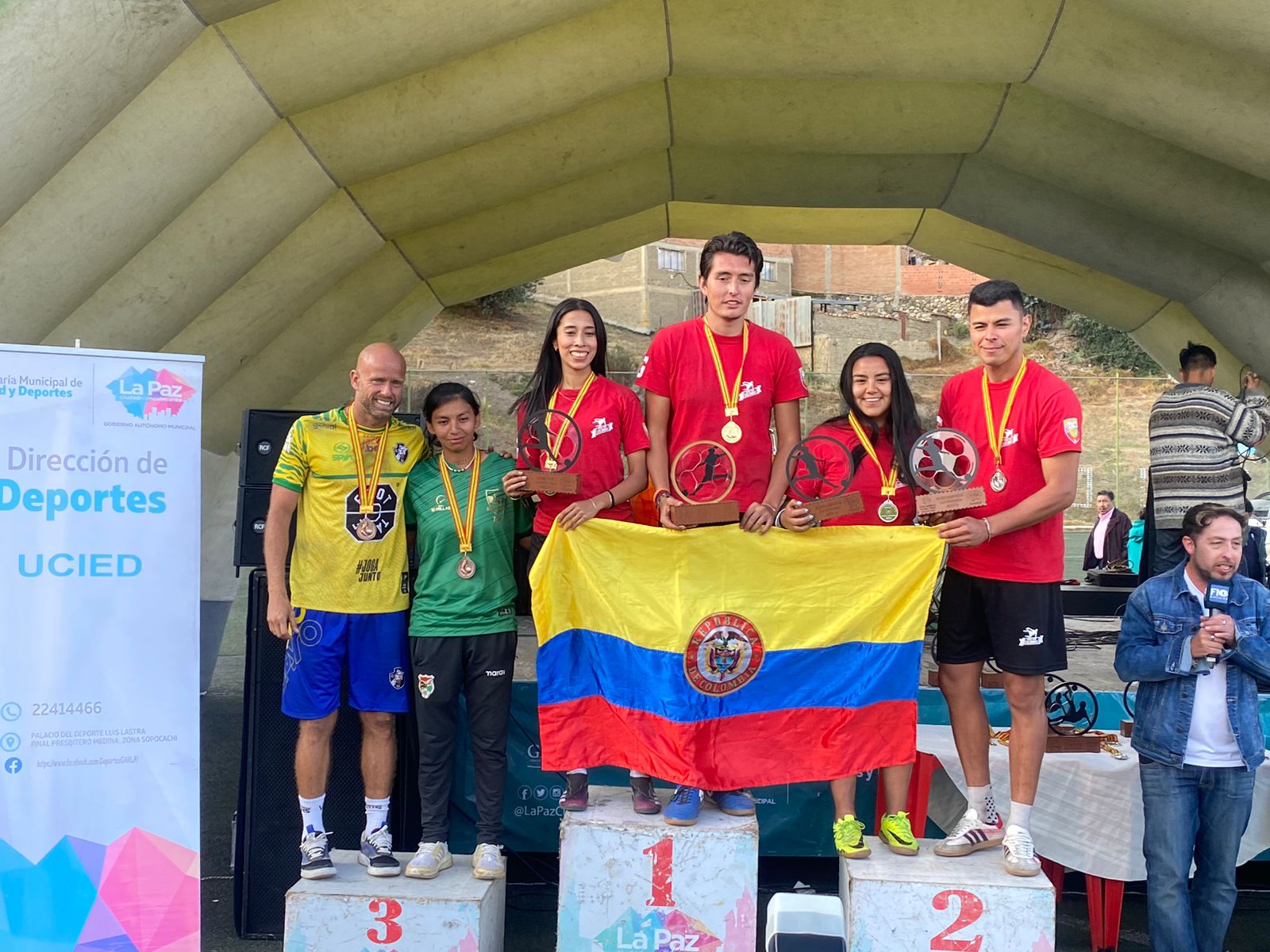 Colombia se llevó los trofeos en las tres categorías de la Copa América Fútbol Tenis. Foto: AMUN